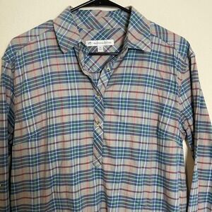Southern Tide Womens Plaid Shirt Dress Long Sleeve 1/4 Button Up M Beach Summer‎